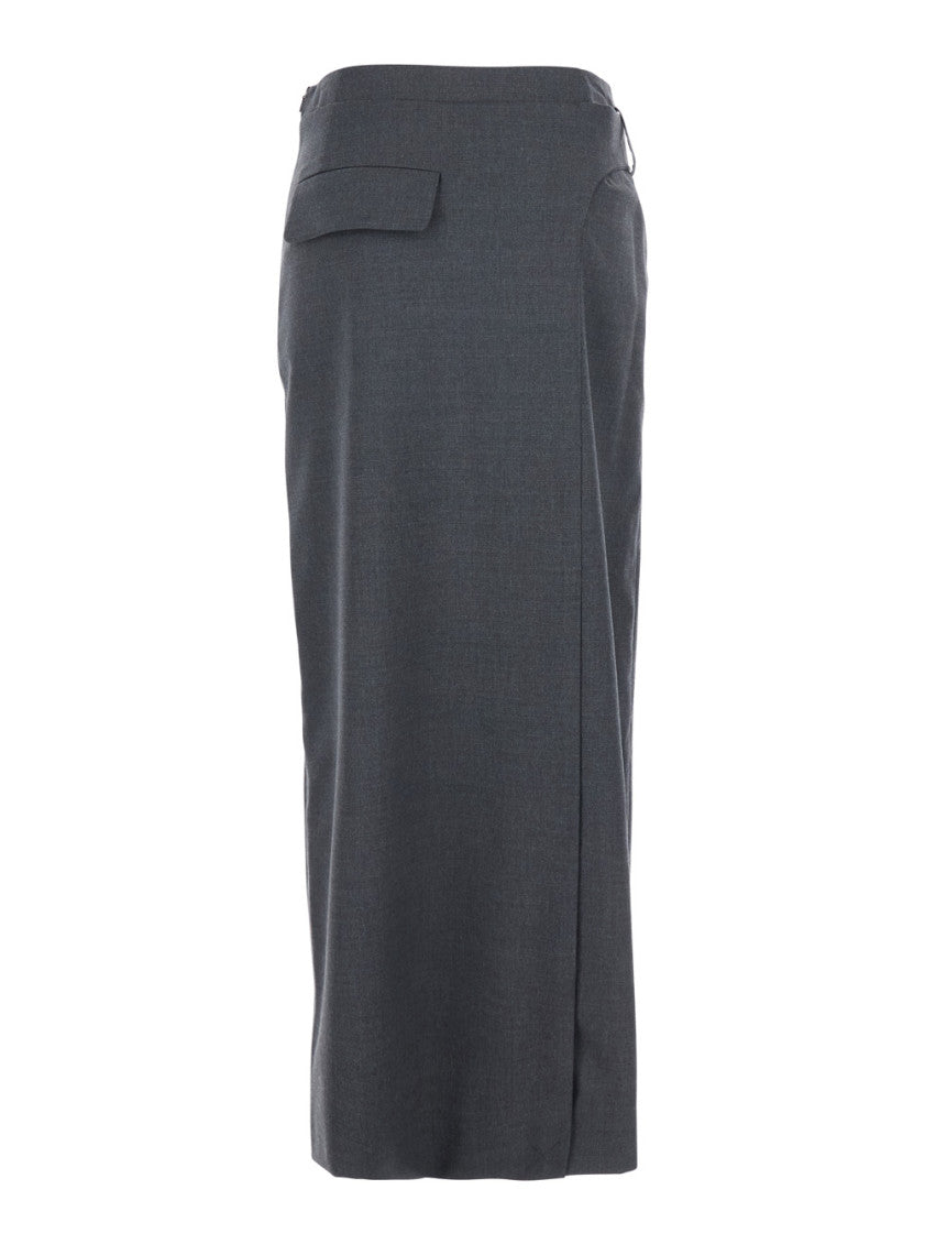 Grey Calf Length Skirt 2