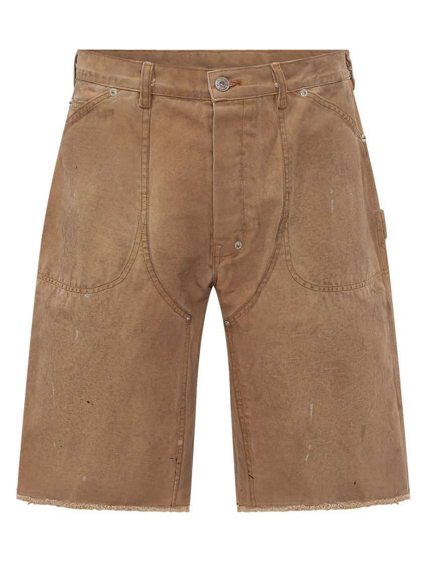 Brown Distressed Bermuda Shorts 1