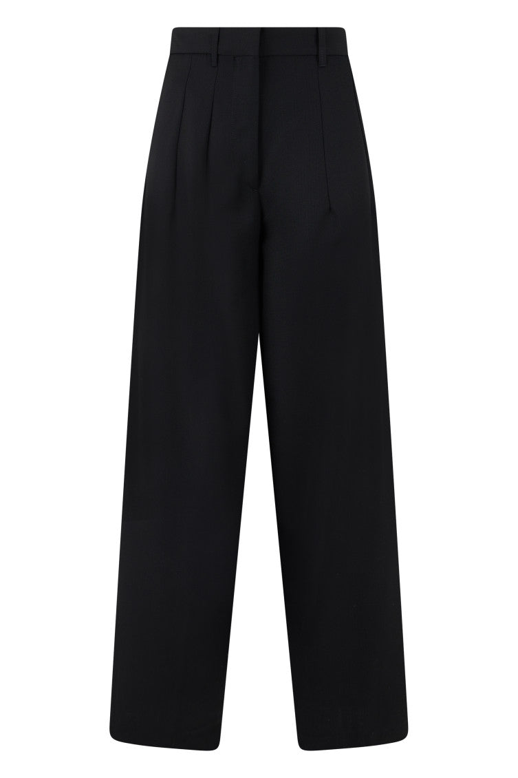 Black Relaxed Pleated Pants 1