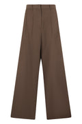 Dark Brown Relaxed Pleated Pants 1