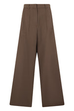 Dark Brown Relaxed Pleated Pants 1