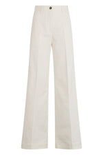 White Loose Flat Front Pant 1