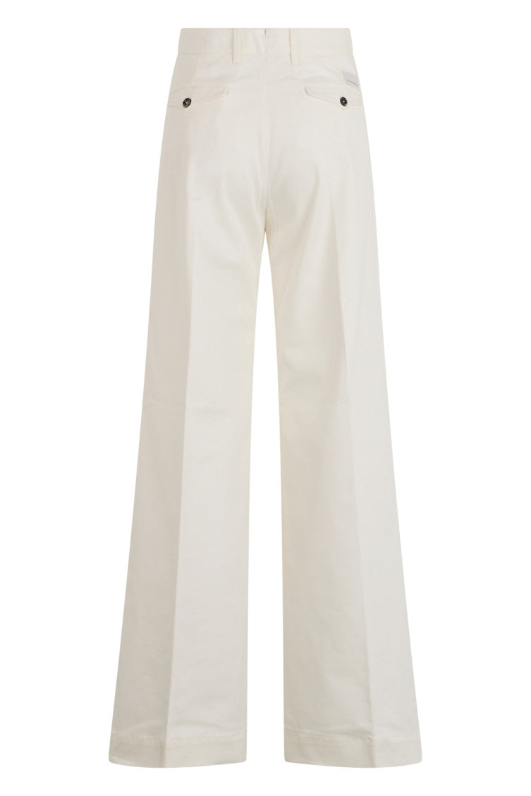 White Loose Flat Front Pant 2