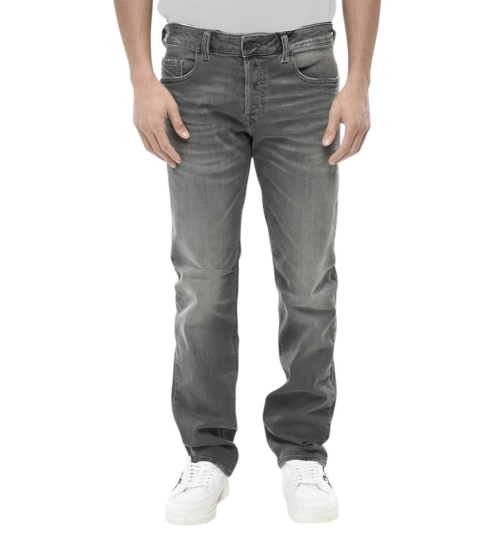 Grey Straight Mid Rise Jeans 1