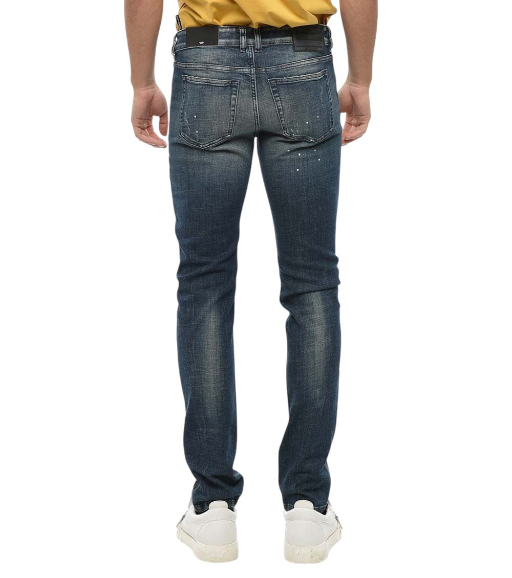 Blue Skinny Mid Rise Jeans 2