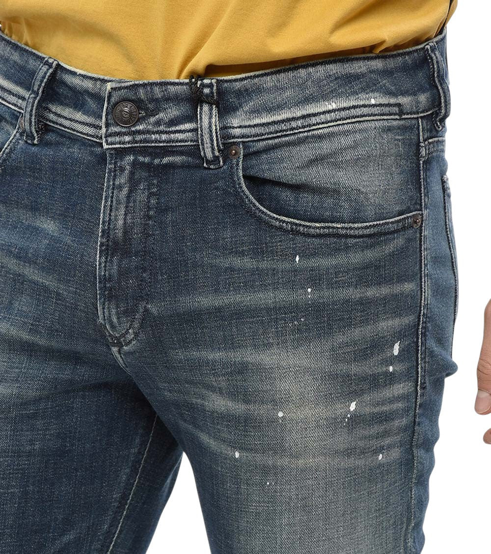 Blue Skinny Mid Rise Jeans 3