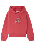 Girls Red Embroidered Hoodie 1