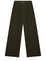 Green Loose Flat Front Pants 1