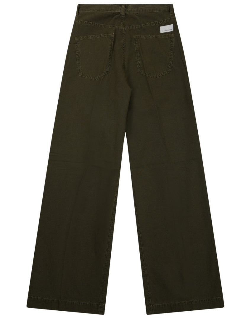 Green Loose Flat Front Pants 2