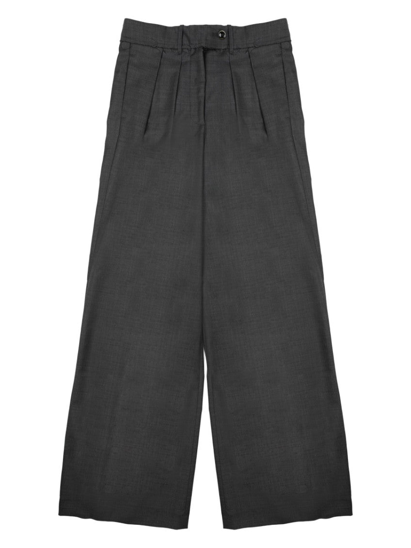 Black Flared Pleated Pants 1