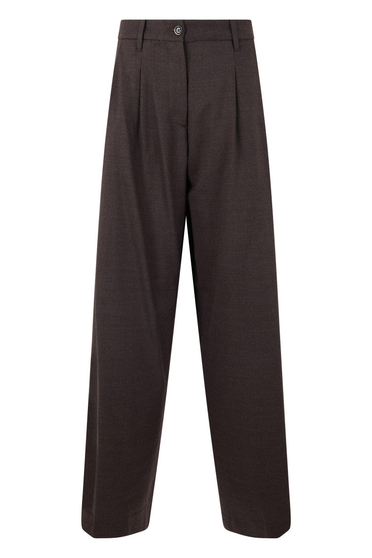Dark Brown Flat Front Pants 1