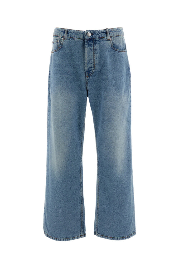 Blue Loose Mid Rise Jeans 1