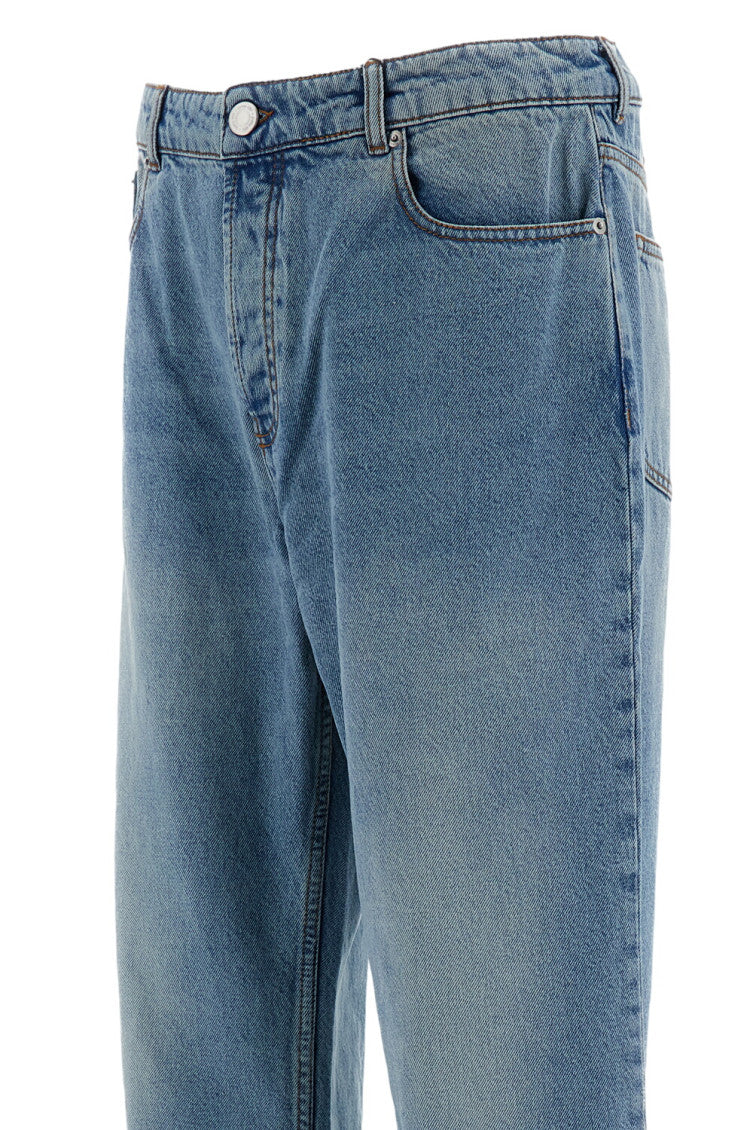 Blue Loose Mid Rise Jeans 3