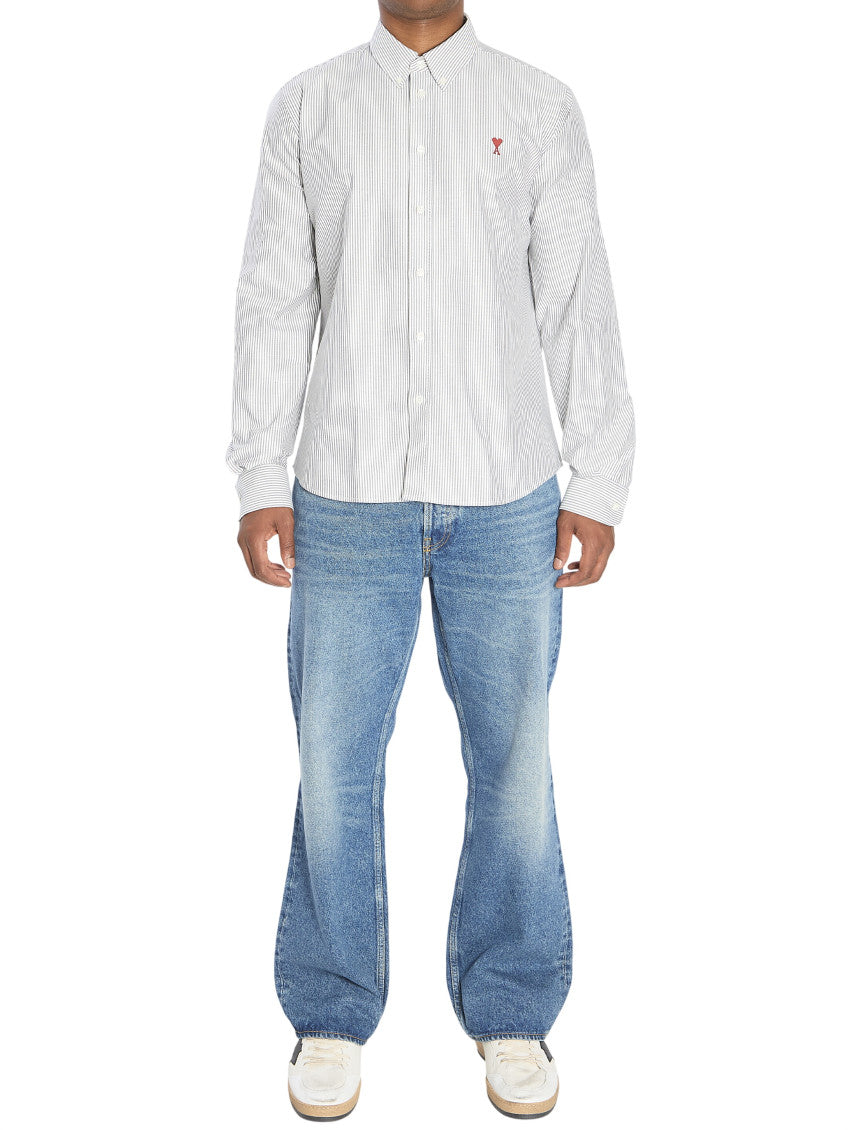 White Striped Regular Shirt 5