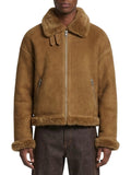 Brown Solid Leather Jacket 1