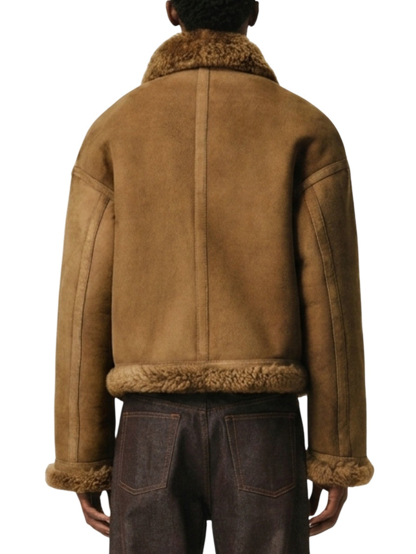 Brown Solid Leather Jacket 2