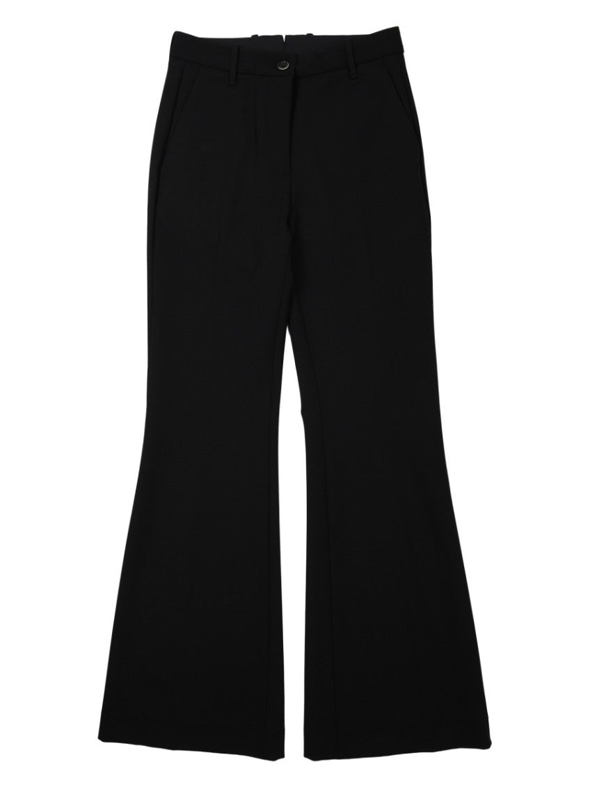 Black Flared Flat Front Pant 1