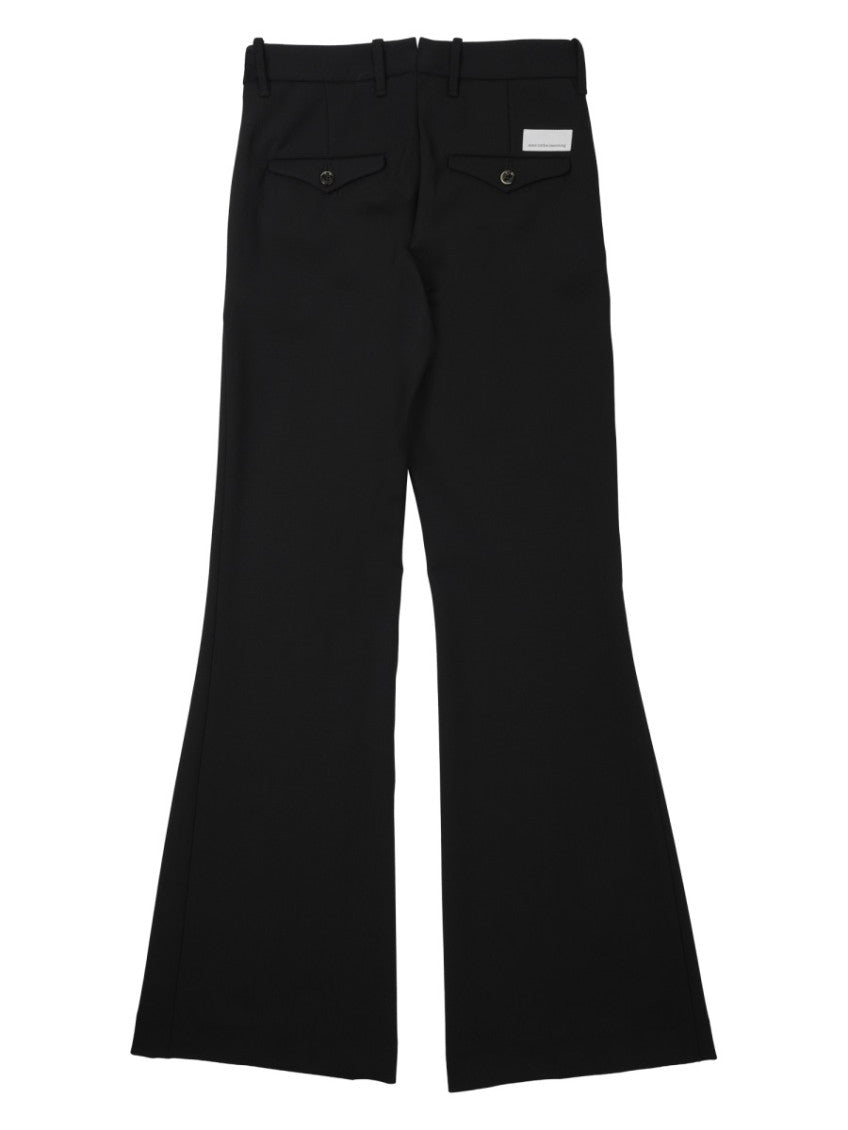 Black Flared Flat Front Pant 2