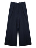 Dark Blue Pleated Pants 1