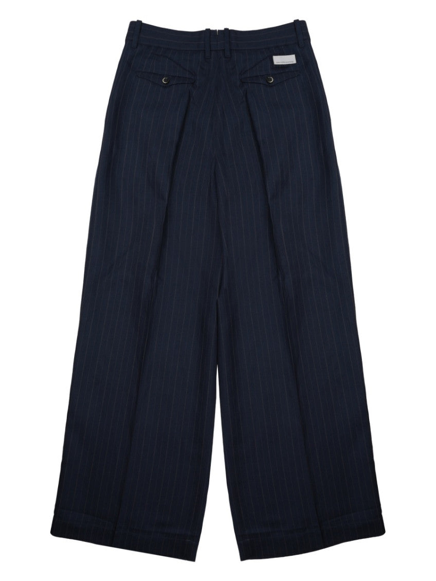 Dark Blue Pleated Pants 2