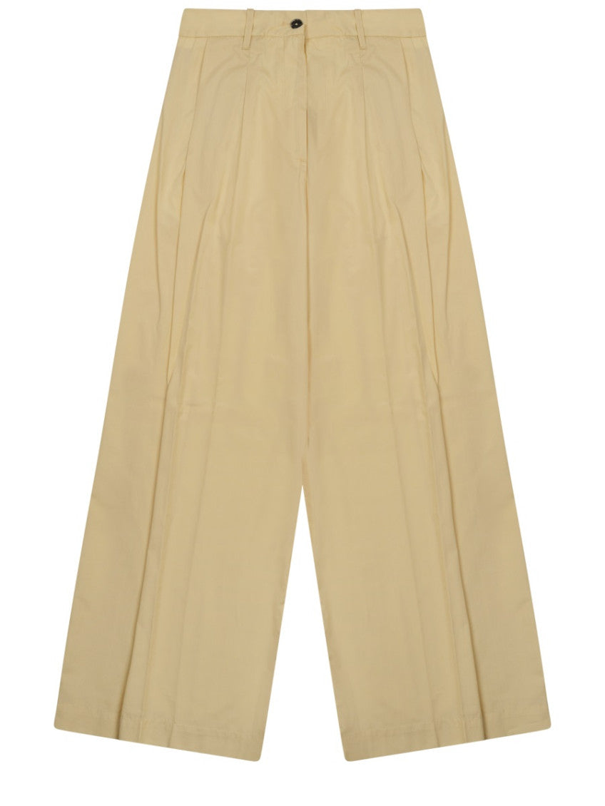 Beige Relaxed Pleated Pant 1