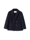 Boys Navy Blue Textured Blazer 1