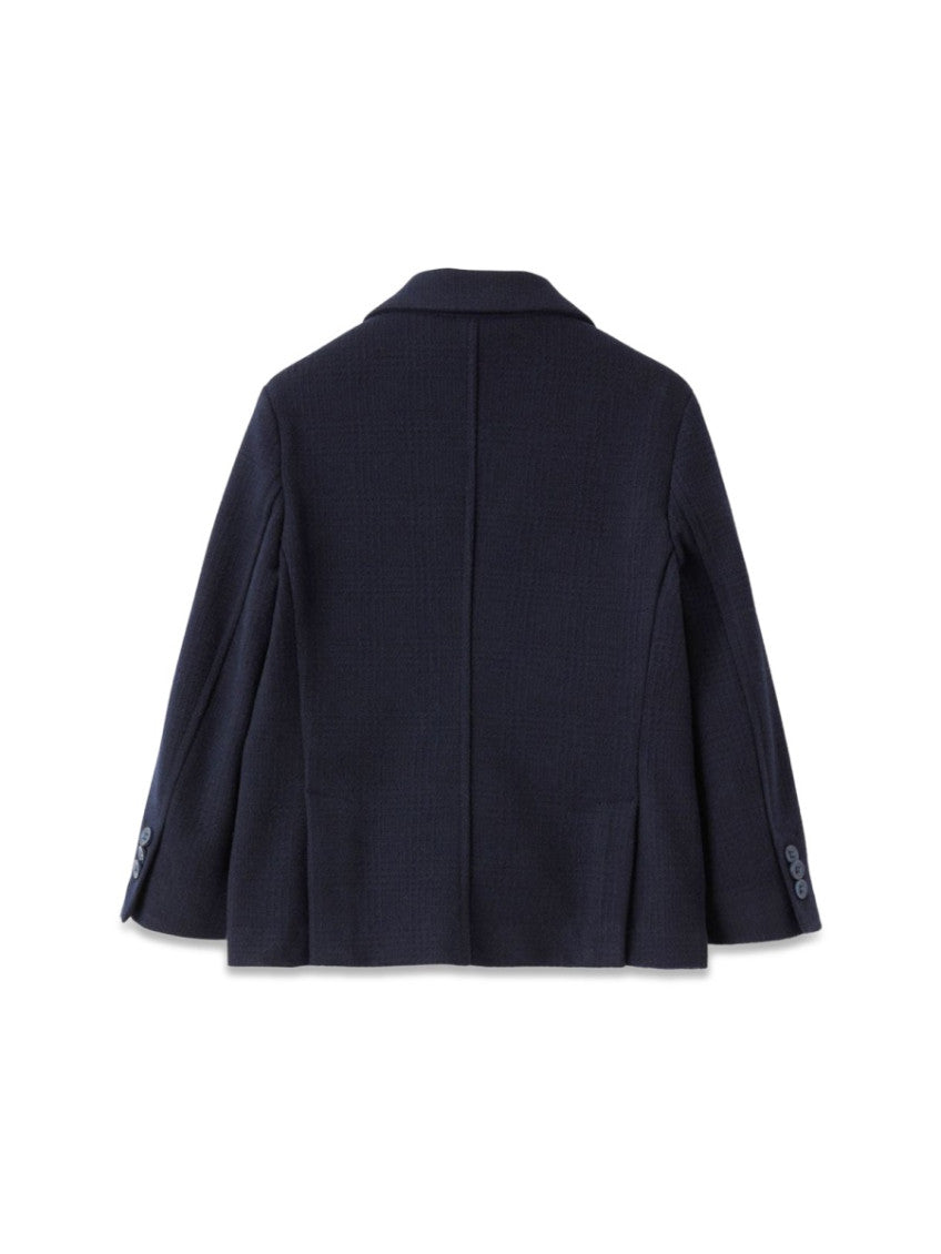 Boys Navy Blue Textured Blazer 2