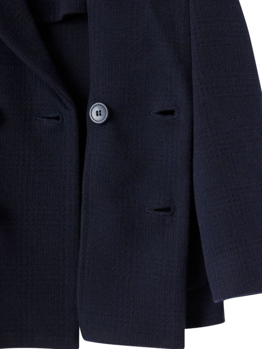 Boys Navy Blue Textured Blazer 3