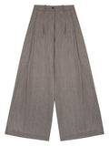 Grey  Flared Pleated Pant 1