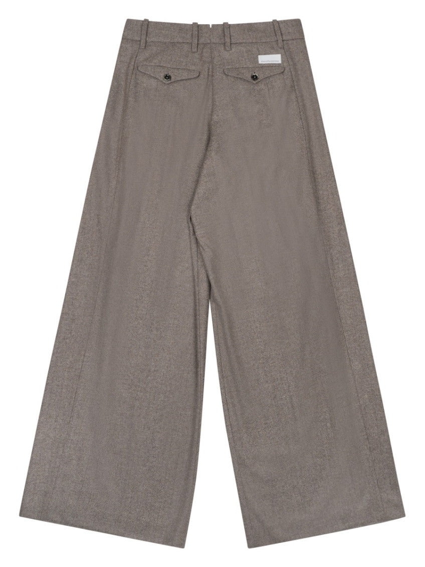 Grey  Flared Pleated Pant 2