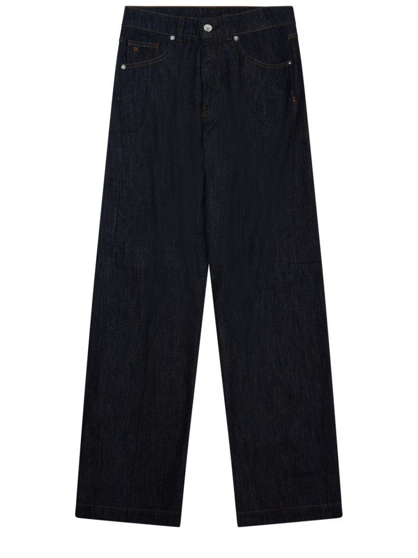 Dark Blue Relaxed High Rise Jeans 1