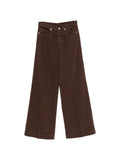 Brown Flared Flat Front Pant 1