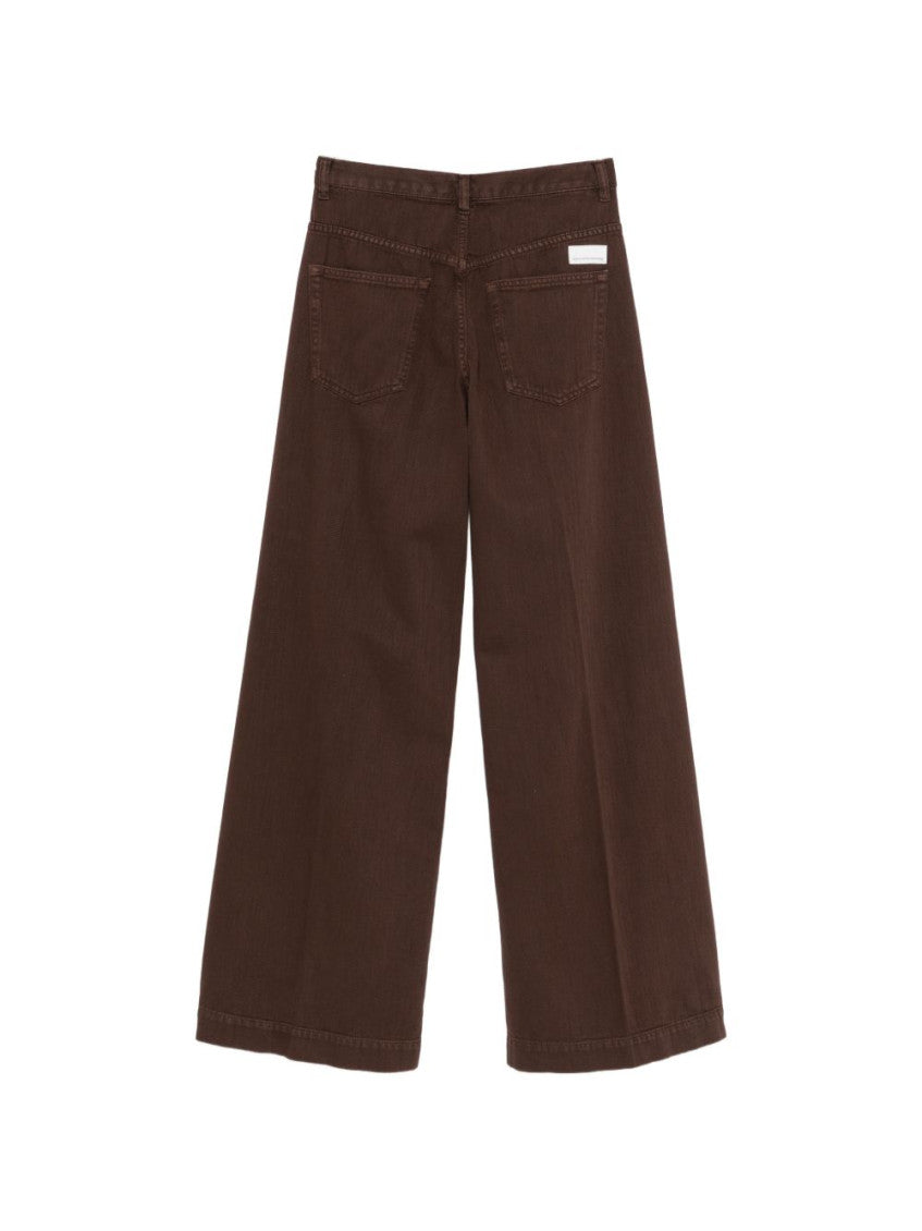 Brown Flared Flat Front Pant 2