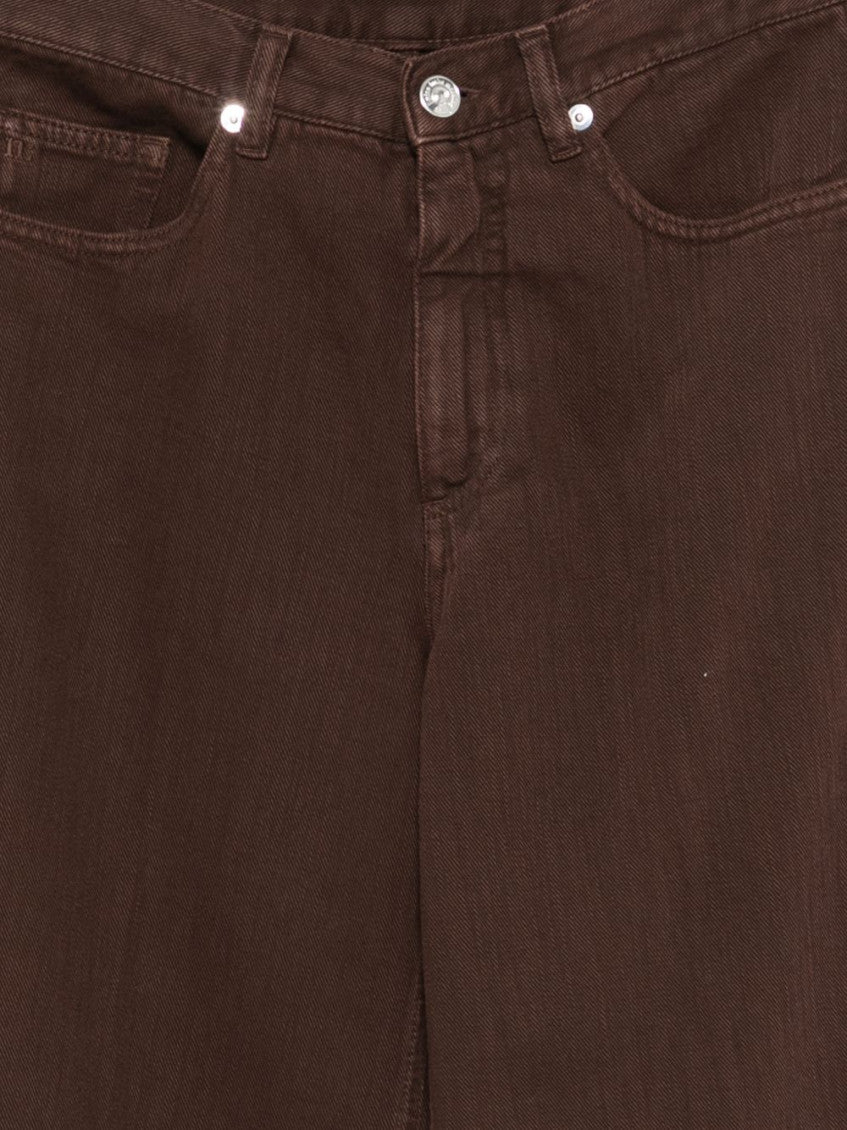 Brown Flared Flat Front Pant 3