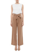 Brown Relaxed Pleated Pants 1