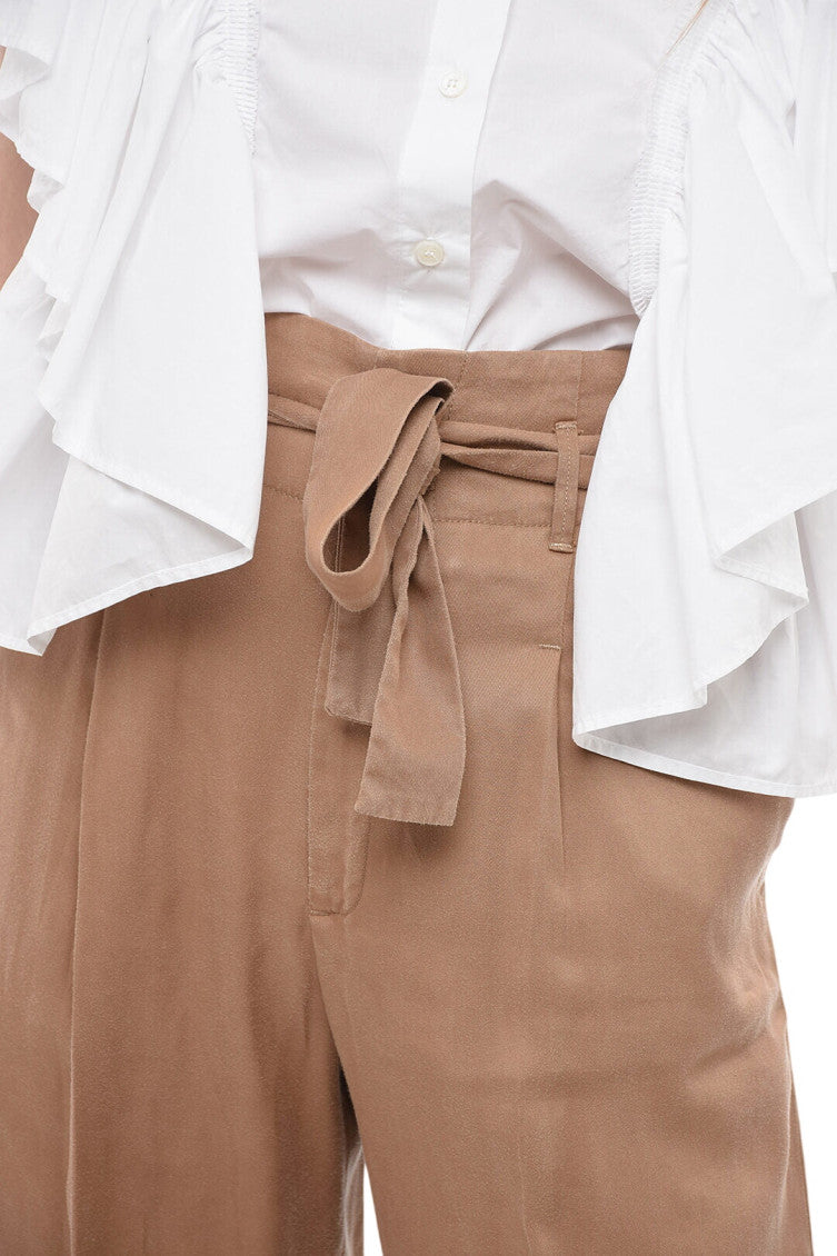 Brown Relaxed Pleated Pants 3