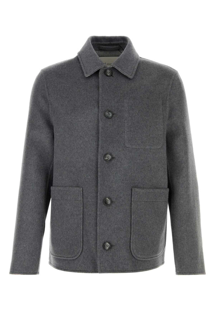Ash Grey Shirt Collar Jacket 1