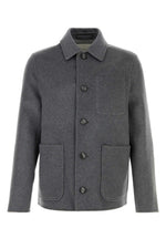 Ash Grey Shirt Collar Jacket 1