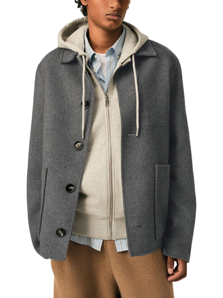 Ash Grey Shirt Collar Jacket 2