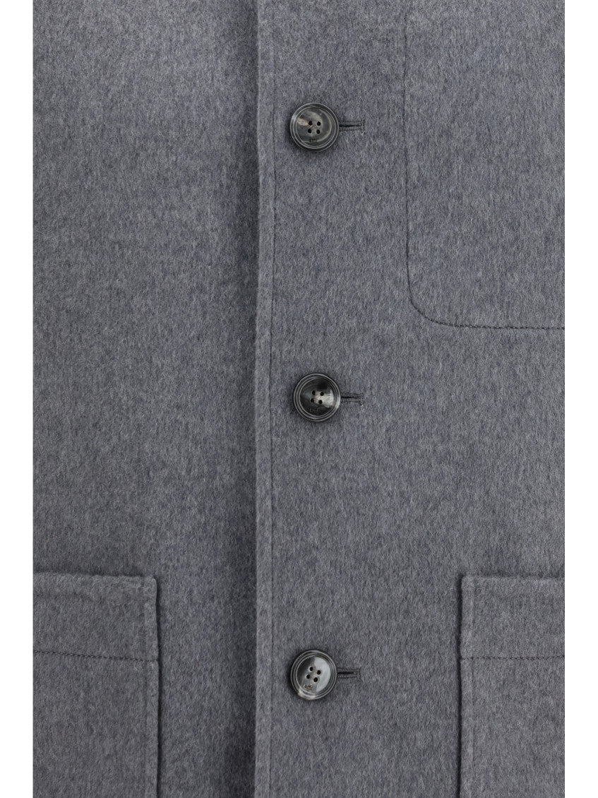 Ash Grey Shirt Collar Jacket 5