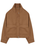 Beige Turtle Neck Jacket 1