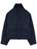 Dark Blue Turtle Neck Jacket 1