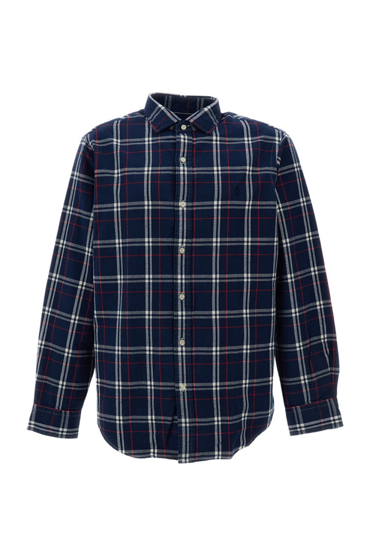 Navy Blue Plaid Oxford Shirt 1