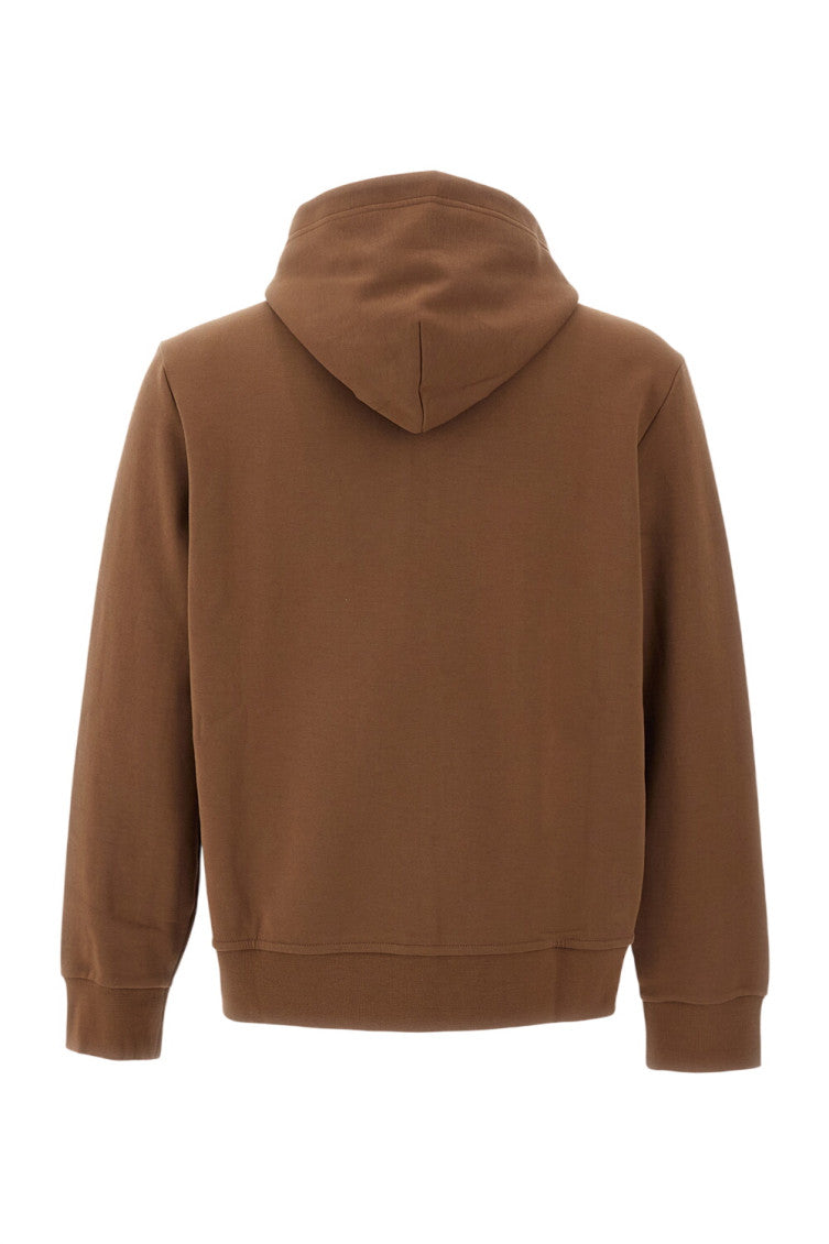 Brown Zip Up Logo Hoodie 2