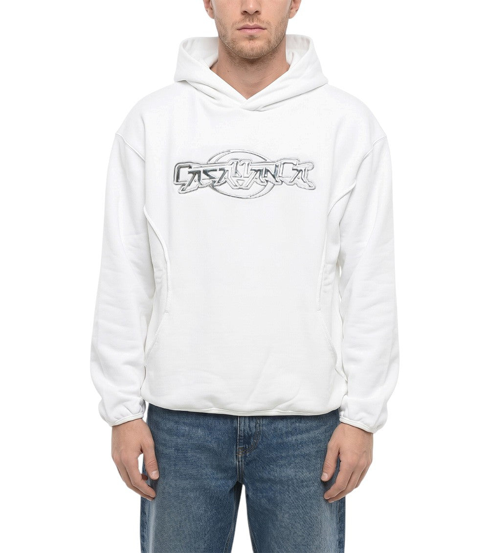 White Regular Logo Hoodie 1