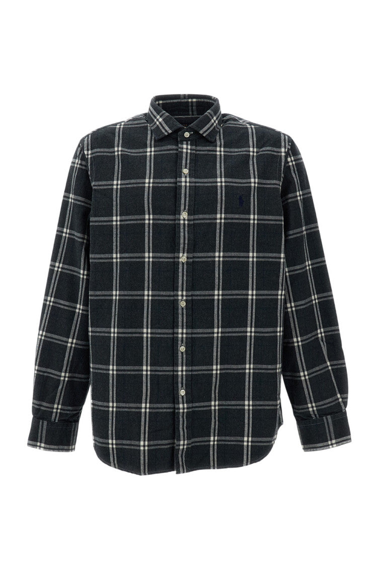 Navy Blue Check Shirt 1