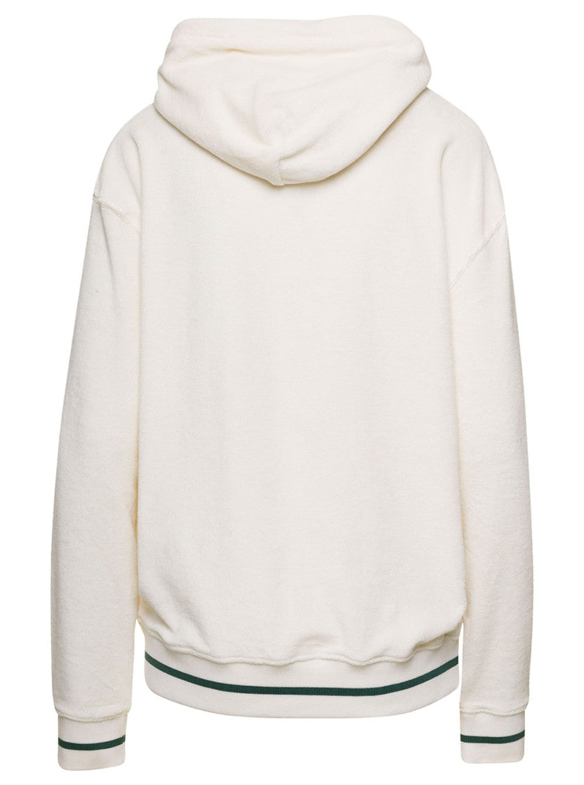White Embroidered Logo Hoodie 2