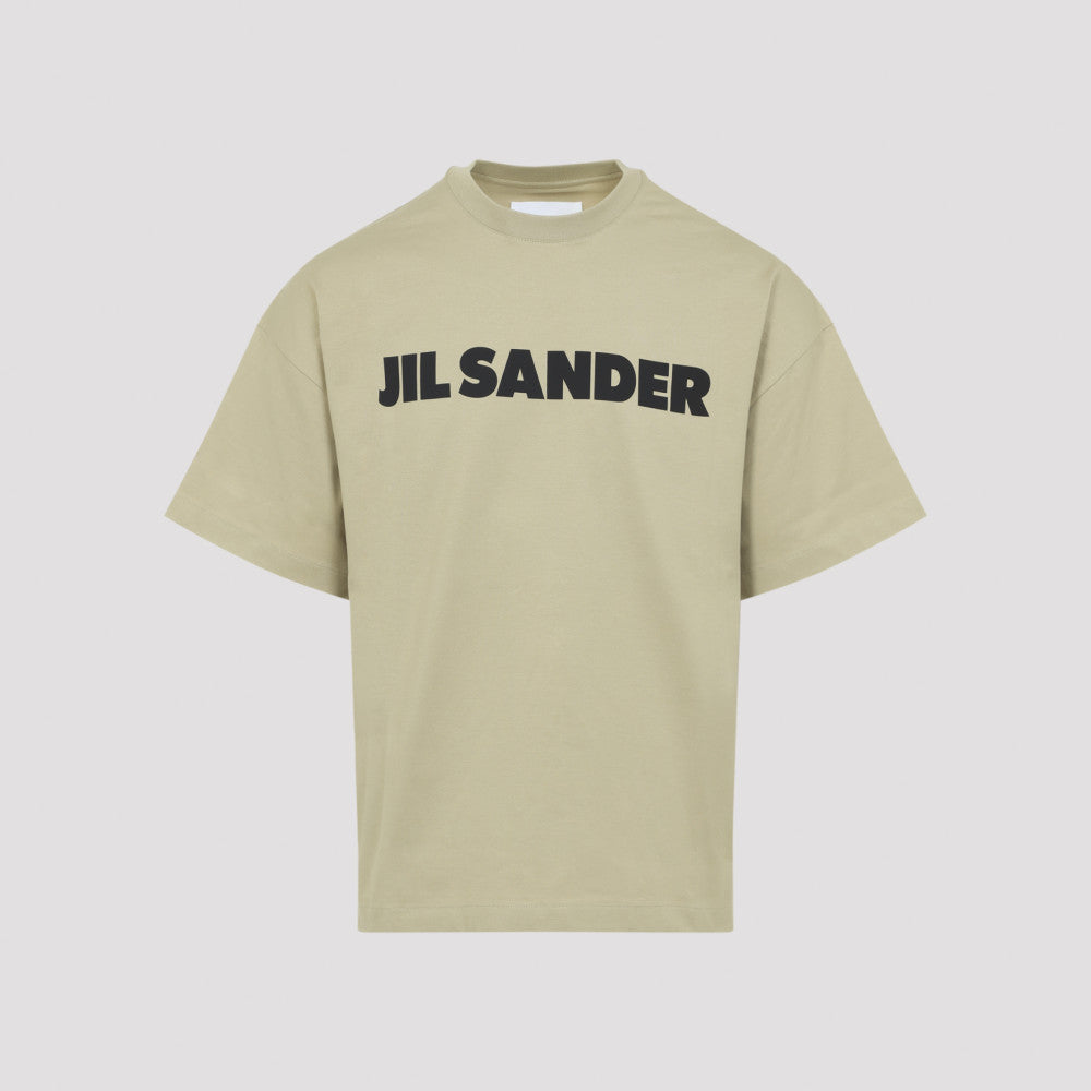 Beige Crewneck Logo T-Shirt 2
