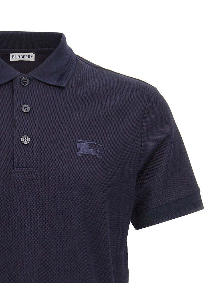 Blue Logo embroidery polo shirt 3