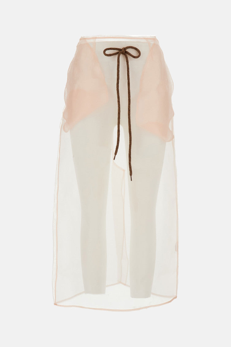 Pink Brown Midi Skirt 1